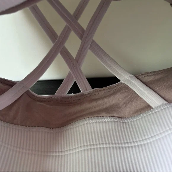 [4] NWOT Lululemon Athletica White Ribbed Longline Energy Sports Bra - Picture 8 of 11